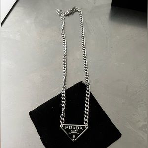 Prada pendant Chain necklace- brand new! 18in but adjustable